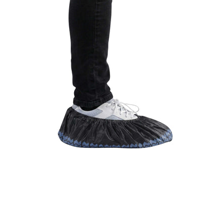 Clean Tek Professional Black Shoe Cover - with Non-Skid Bottom - 15 1/2" - 1000 count box