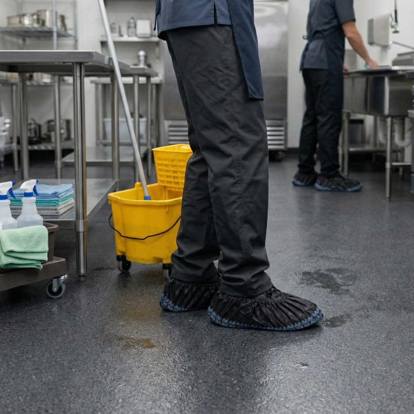 Clean Tek Professional Black Shoe Cover - with Non-Skid Bottom - 15 1/2" - 1000 count box