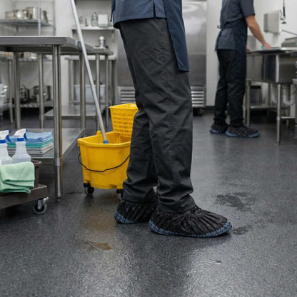 Clean Tek Professional Black Shoe Cover - with Non-Skid Bottom - 15 1/2" - 1000 count box