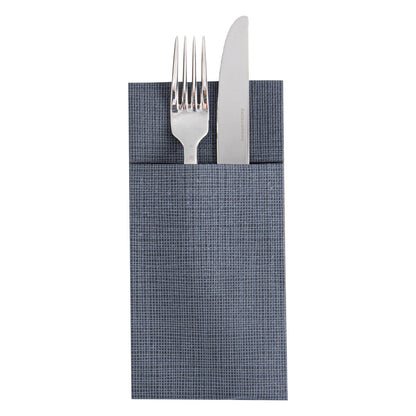 Luxenap Black Paper Napkin - Air Laid, Kangaroo, with White Threads - 15 3/4" x 15 3/4" - 40 count box