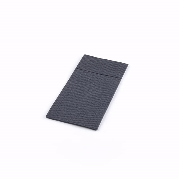 Luxenap Black Paper Napkin - Air Laid, Kangaroo, with White Threads - 15 3/4" x 15 3/4" - 40 count box