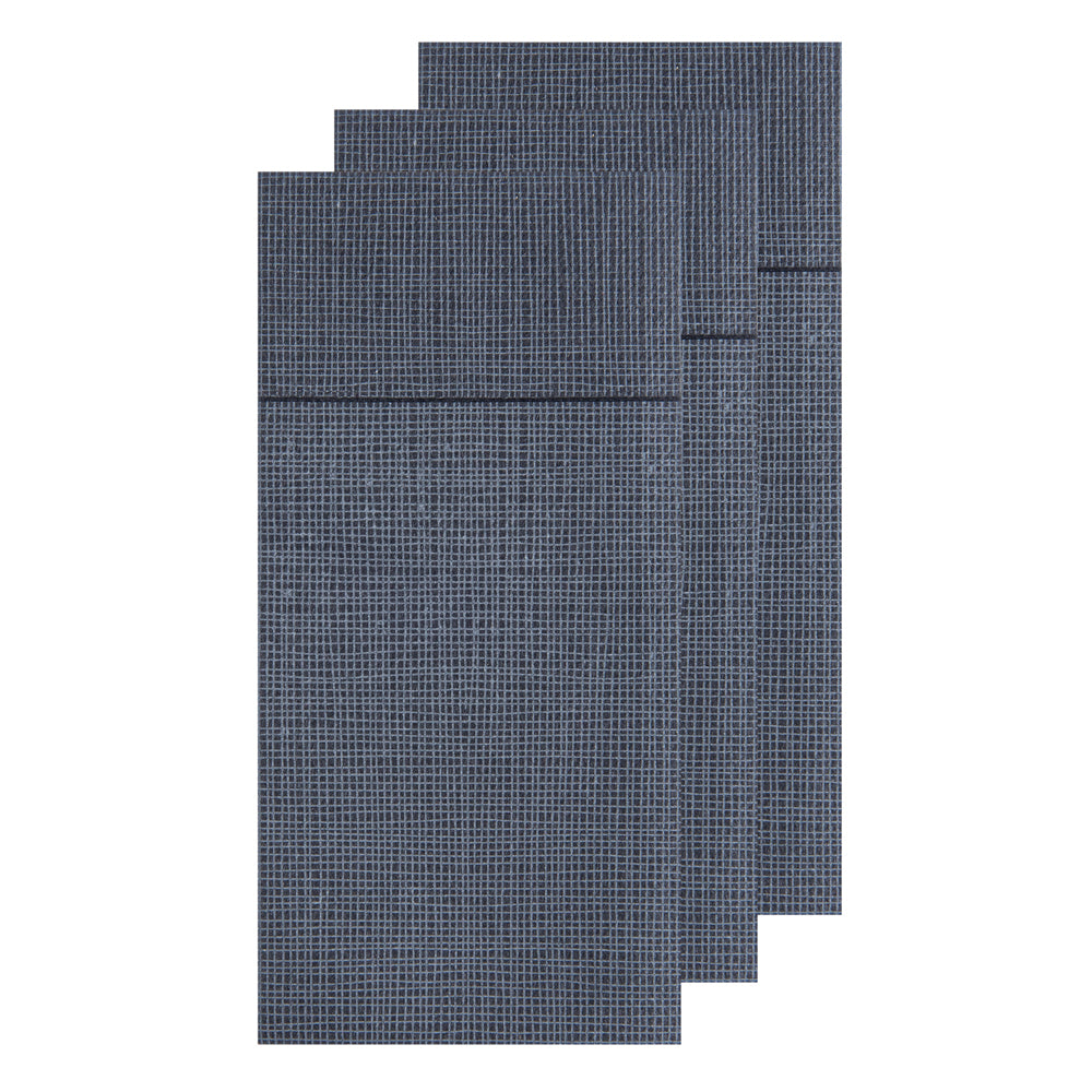 Luxenap Black Paper Napkin - Air Laid, Kangaroo, with White Threads - 15 3/4" x 15 3/4" - 40 count box