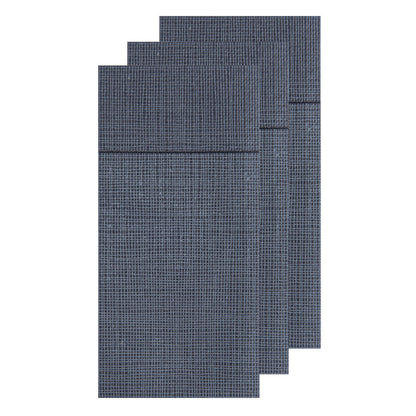 Luxenap Black Paper Napkin - Air Laid, Kangaroo, with White Threads - 15 3/4" x 15 3/4" - 800 count box