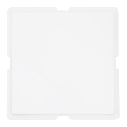 Sweet Vision Square Clear Plastic Cake Box - Red Lid / Ribbon, White Base, Flower / Bird Accent - 8 1/2" x 8 1/2" x 6 3/4" - 10 count box