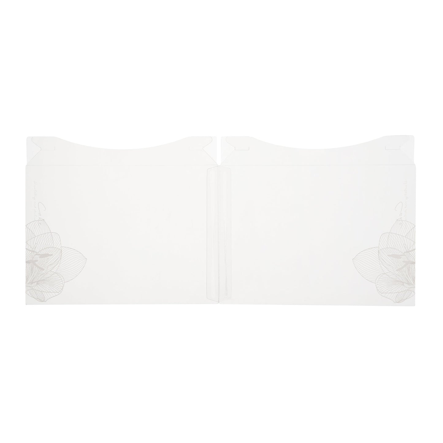 Sweet Vision Square Clear Plastic Cake Box - White Lid and White Base, Gray Ribbon, Lotus Accent - 8 1/2" x 8 1/2" x 6 3/4" - 10 count box