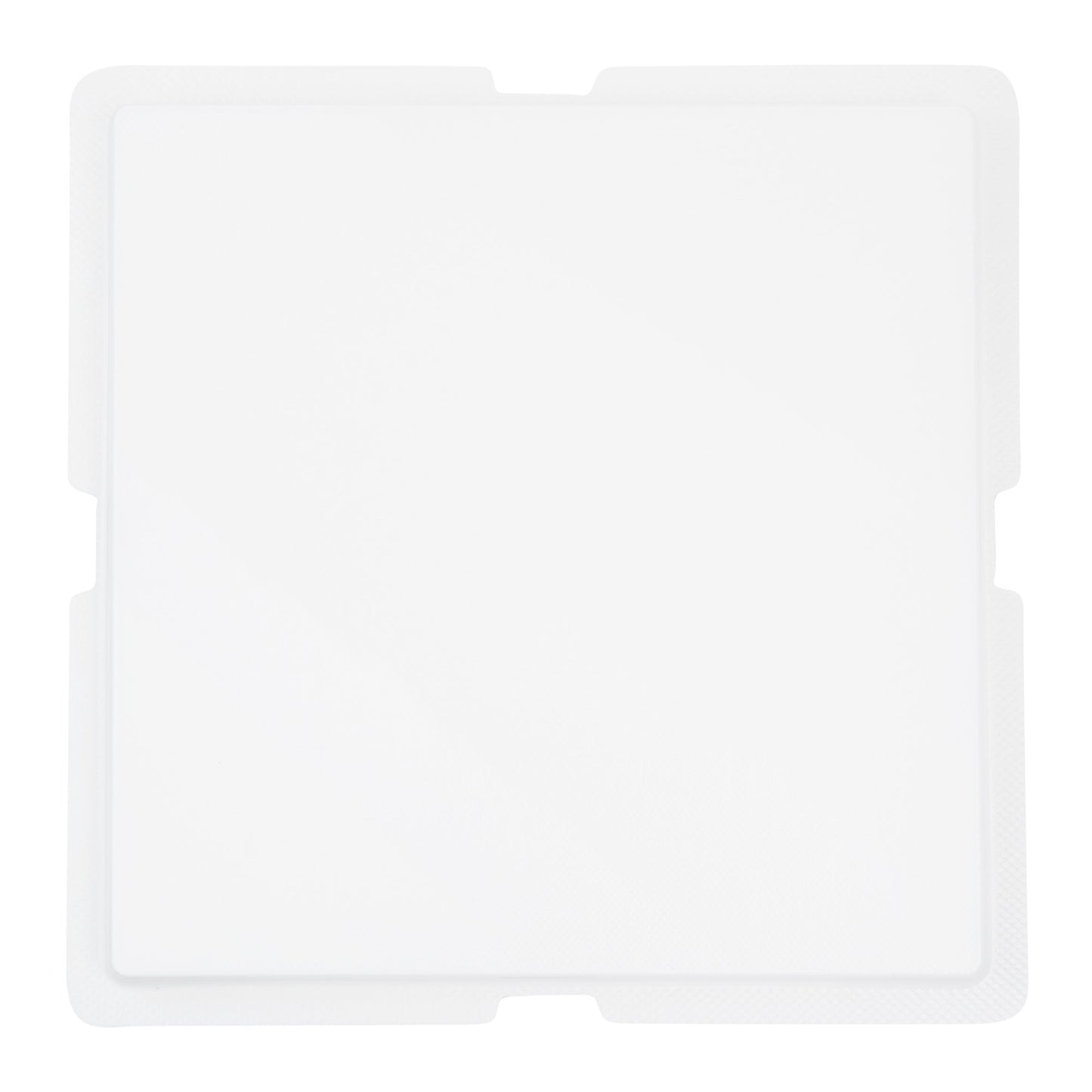 Sweet Vision Square Clear Plastic Cake Box - White Lid and White Base, Gray Ribbon, Lotus Accent - 8 1/2" x 8 1/2" x 6 3/4" - 10 count box