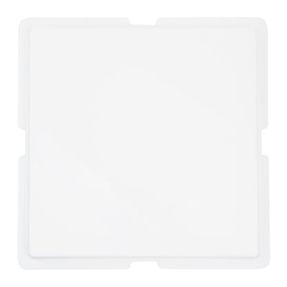 Sweet Vision Square Clear Plastic Cake Box - White Lid and White Base, Gray Ribbon, Lotus Accent - 8 1/2" x 8 1/2" x 6 3/4" - 10 count box