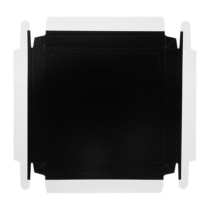 Sweet Vision Square Clear Plastic Cake Box - Black Lid and White Base, Black Ribbon, Tree Accent - 10" x 10" x 8 1/4" - 10 count box