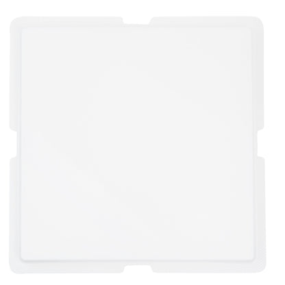 Sweet Vision Square Clear Plastic Cake Box - White Lid and White Base, Gray Ribbon, Lotus Accent - 10" x 10" x 8 1/4" - 10 count box