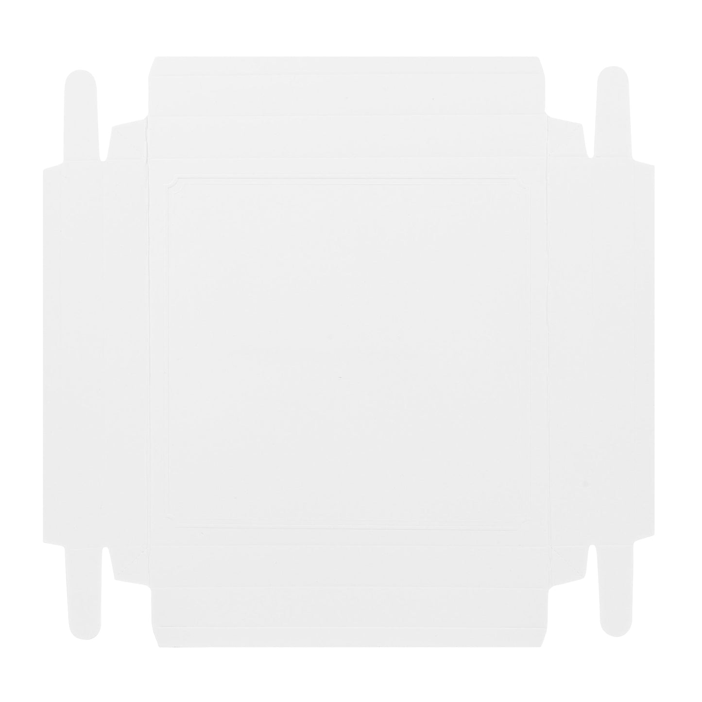 Sweet Vision Square Clear Plastic Cake Box - White Lid and White Base, Gray Ribbon, Lotus Accent - 10" x 10" x 8 1/4" - 10 count box