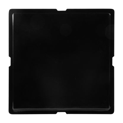 Sweet Vision Square Clear Plastic Cake Box - Black Base, Black Ribbon, Flower Garden Design - 10" x 10" x 6 3/4" - 10 count box