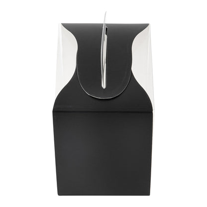 Sweet Vision Rectangle Clear Plastic Cupcake Box - with Handle, Black Paper Wrap, Tree Accent - 5" x 3 1/4" x 4" - 100 count box