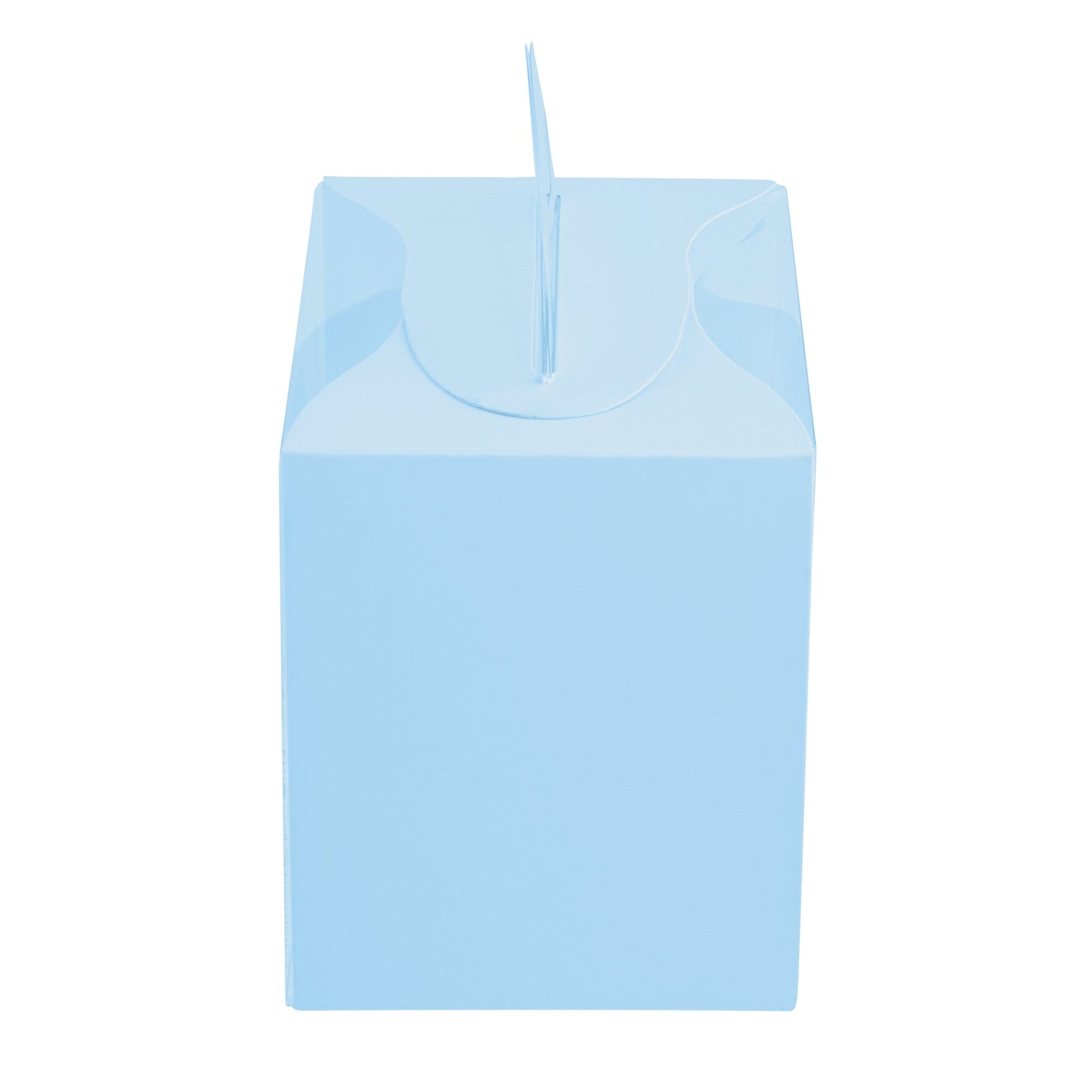 Sweet Vision Rectangle Clear Plastic Cupcake Box - with Handle, Blue Paper Wrap, Flower Accent - 5" x 3 1/4" x 4" - 100 count box