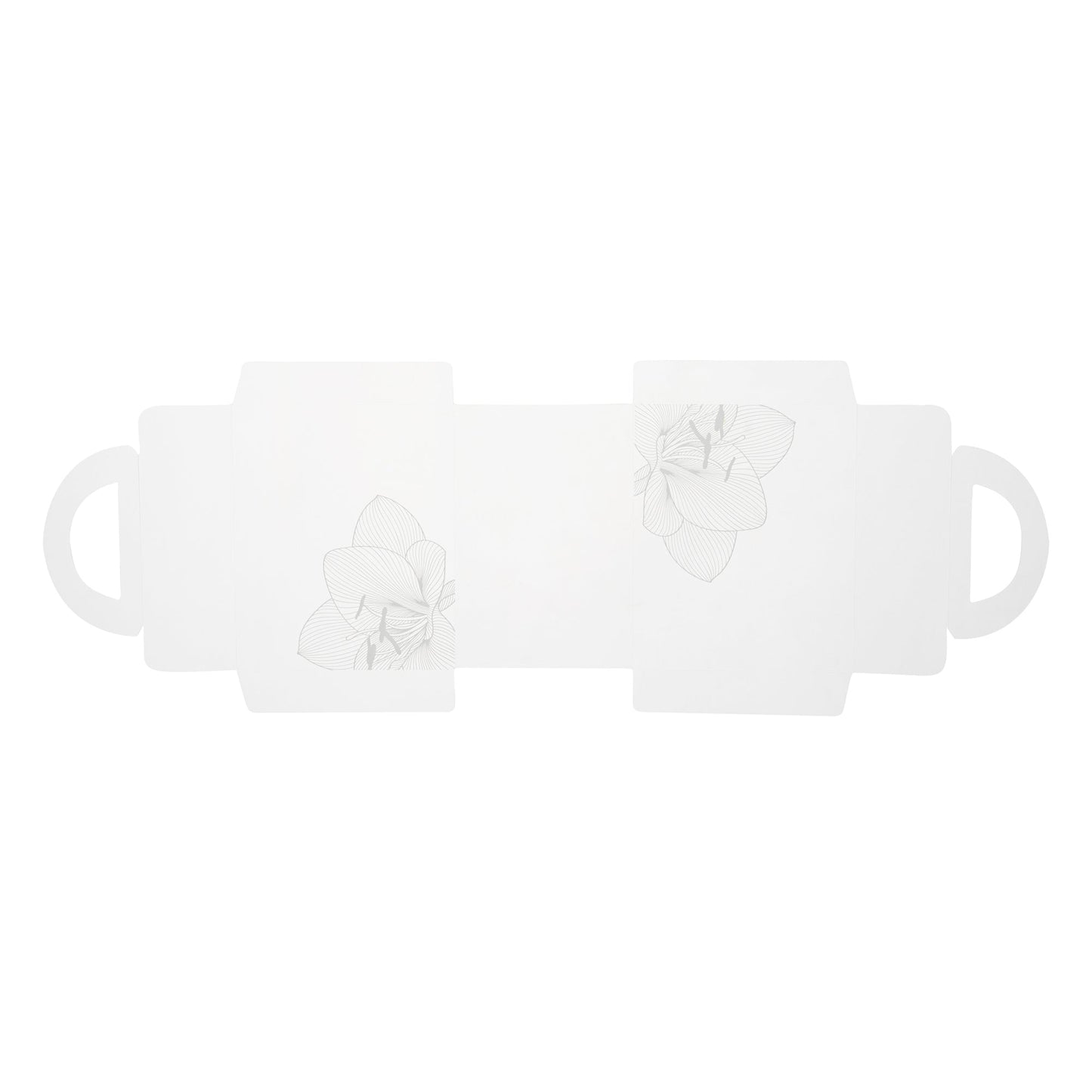 Sweet Vision Rectangle Clear Plastic Cupcake Box - with Handle, White Paper Wrap, Lotus Accent - 5" x 3 1/4" x 4" - 100 count box