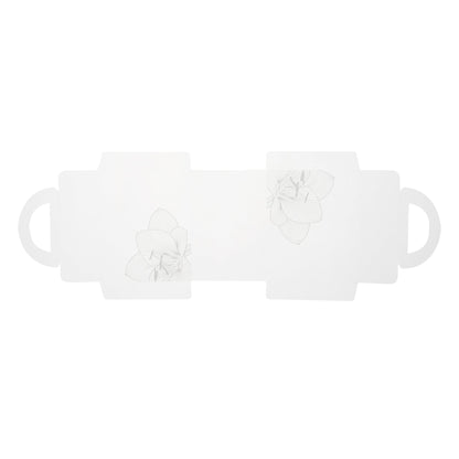 Sweet Vision Rectangle Clear Plastic Cupcake Box - with Handle, White Paper Wrap, Lotus Accent - 5" x 3 1/4" x 4" - 100 count box