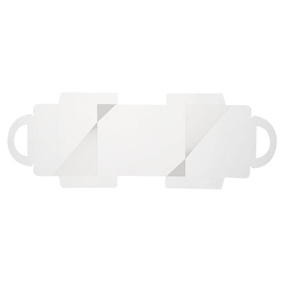 Sweet Vision Rectangle Clear Plastic Cupcake Box - with Handle, Yellow Paper Wrap, Geometric Line Accent - 5" x 3 1/4" x 4" - 100 count box