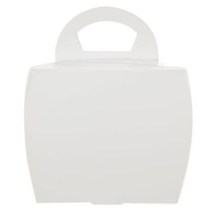 Sweet Vision Square Clear Plastic Cupcake Box - with Handle, White Paper Wrap, Lotus Accent - 4" x 4" x 4 1/4" - 100 count box