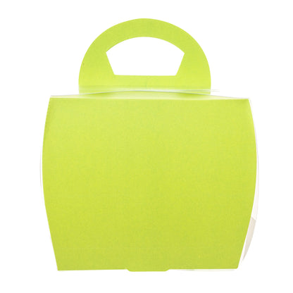 Sweet Vision Square Clear Plastic Cupcake Box - with Handle, Yellow Paper Wrap, Geometric Line Accent - 4" x 4" x 4 1/4" - 100 count box