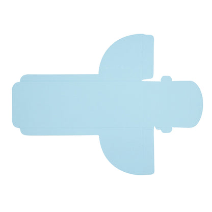 Sweet Vision Rectangle Clear Plastic Eclair Box - Blue Paper Sleeve, Flower Accent - 7" x 2 1/2" x 2 1/2" - 100 count box