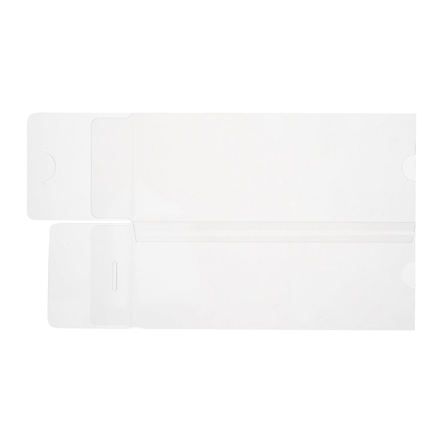 Sweet Vision Rectangle Clear Plastic Eclair Box - White Paper Sleeve, Lotus Accent - 7" x 2 1/2" x 2 1/2" - 100 count box