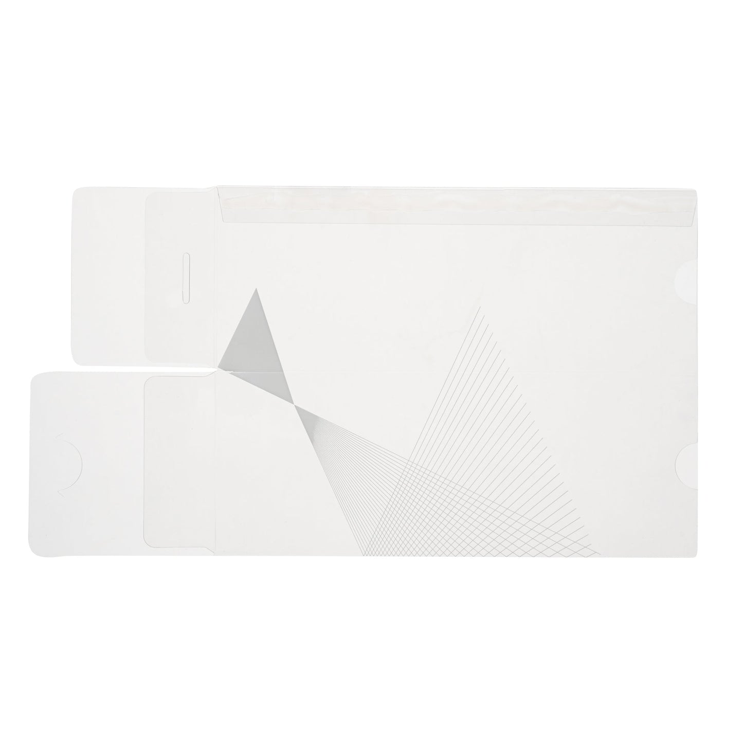 Sweet Vision Rectangle Clear Plastic Eclair Box - Green Paper Sleeve, Geometric Line Accent - 7" x 2 1/2" x 2 1/2" - 100 count box