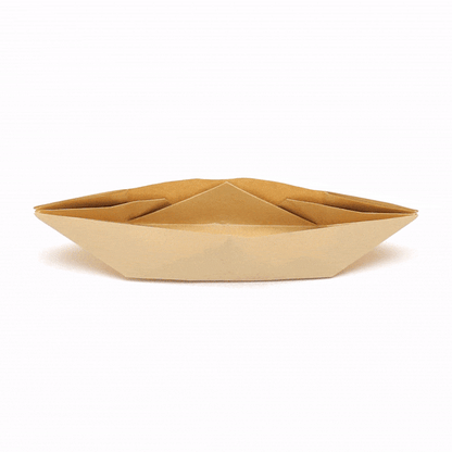Bio Tek 12 oz Kraft Paper Handmade Origami Boat - Greaseproof - 13 1/2" x 4" x 1 1/2" - 100 count box
