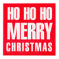 Luxenap Red Paper Luncheon Napkin - Ho Ho Ho - 13" x 13" - 20 count box