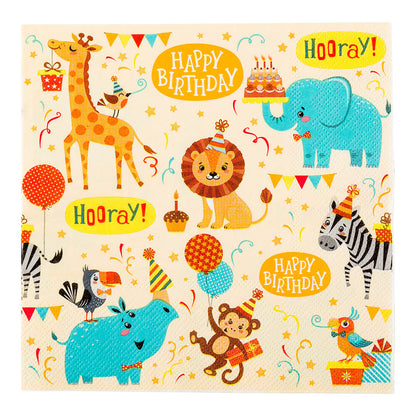 Luxenap Assorted Paper Luncheon Napkin - Jungle Safari - 13" x 13" - 500 count box