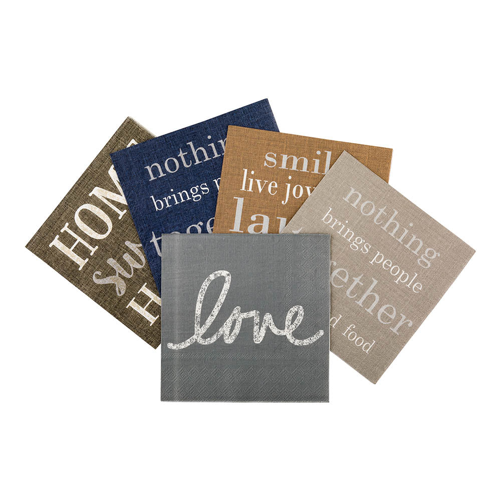 Luxenap Gray Paper Luncheon Napkin - Love, Script - 13" x 13" - 500 count box