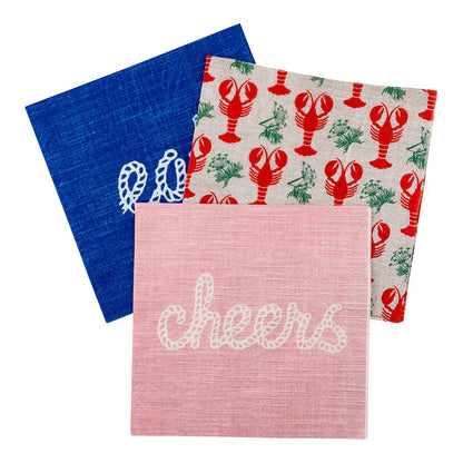Luxenap Pink Paper Luncheon Napkin - Cheers, Rope Script - 13" x 13" - 500 count box