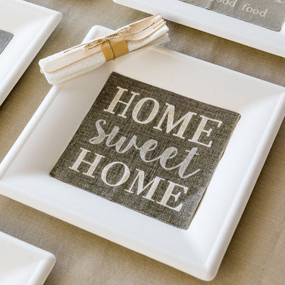 Luxenap Dark Gray Paper Luncheon Napkin - Home Sweet Home - 13" x 13" - 20 count box