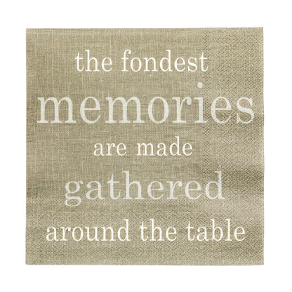 Luxenap Gray Paper Luncheon Napkin - Fondest Memories - 13" x 13" - 500 count box