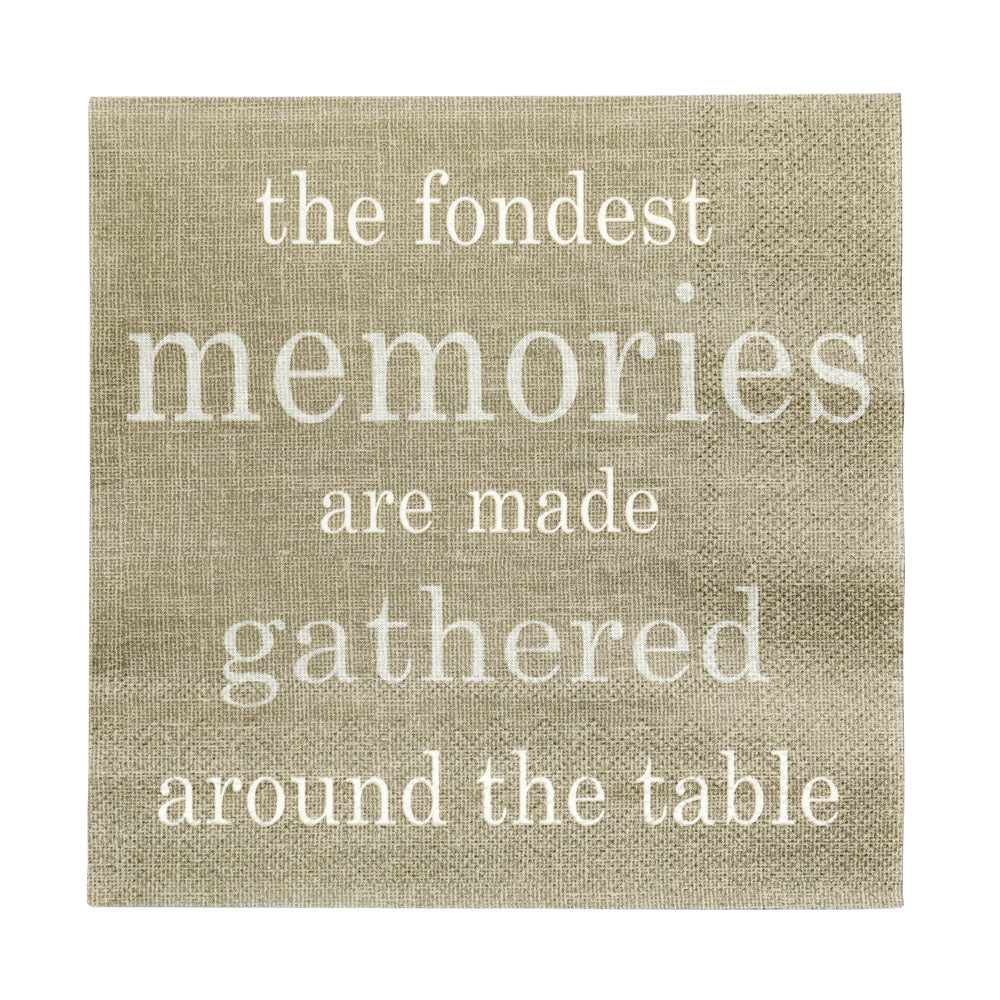 Luxenap Gray Paper Luncheon Napkin - Fondest Memories - 13" x 13" - 20 count box