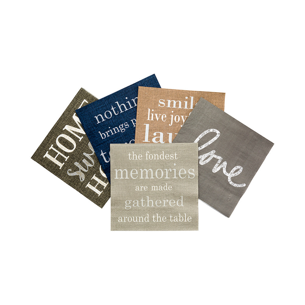 Luxenap Gray Paper Luncheon Napkin - Fondest Memories - 13" x 13" - 20 count box