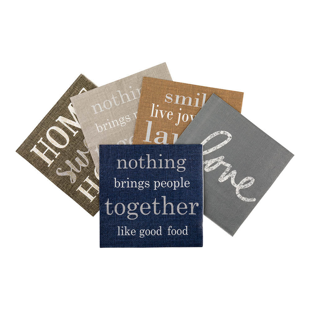 Luxenap Navy Paper Luncheon Napkin - Good Food - 13" x 13" - 500 count box