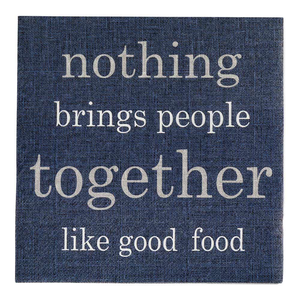 Luxenap Navy Paper Luncheon Napkin - Good Food - 13" x 13" - 20 count box