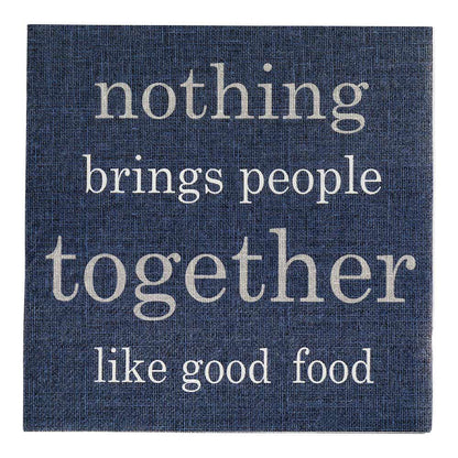 Luxenap Navy Paper Luncheon Napkin - Good Food - 13" x 13" - 20 count box