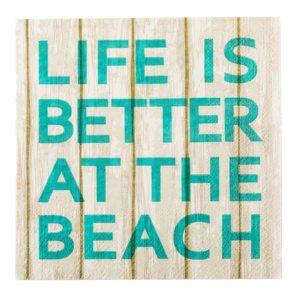 Luxenap Assorted Paper Luncheon Napkin - At The Beach - 13" x 13" - 20 count box