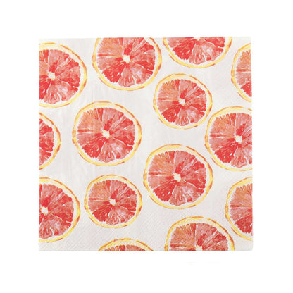 Luxenap White Paper Luncheon Napkin - Grapefruit Watercolor - 13" x 13" - 500 count box