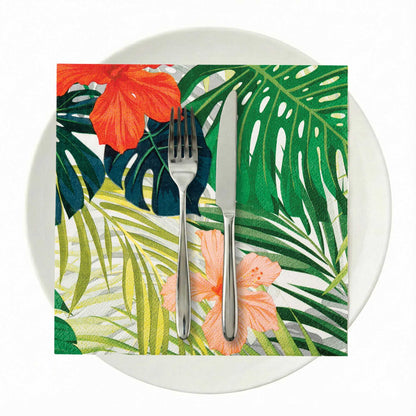 Luxenap Assorted Paper Luncheon Napkin - Hibiscus Flowers - 13" x 13" - 20 count box