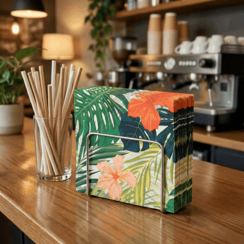 Luxenap Assorted Paper Luncheon Napkin - Hibiscus Flowers - 13" x 13" - 500 count box
