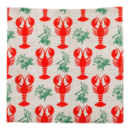 Luxenap Gray Paper Luncheon Napkin - Maine Lobster - 13" x 13" - 500 count box