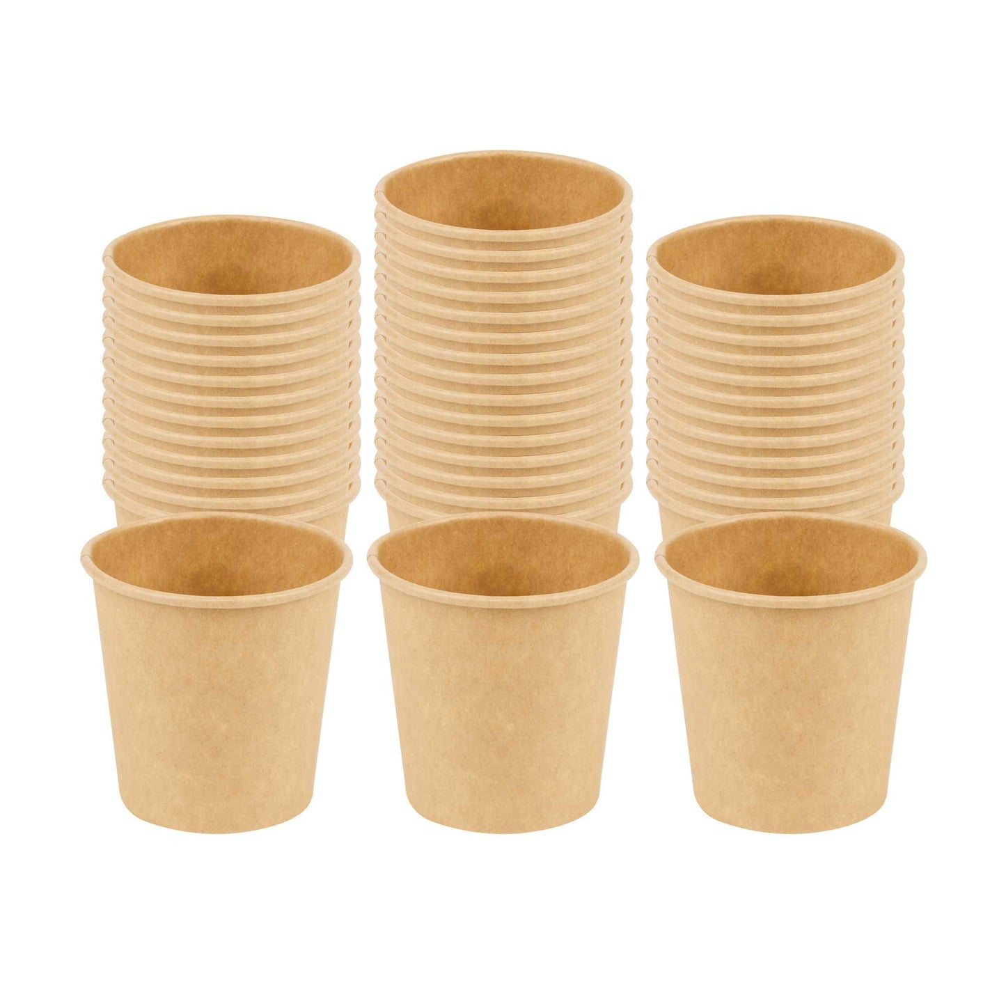 Restpresso 4 oz Natural Unbleached Paper Coffee Cup - Single Wall - 2 1/2" x 2 1/2" x 2 1/2" - 1000 count box