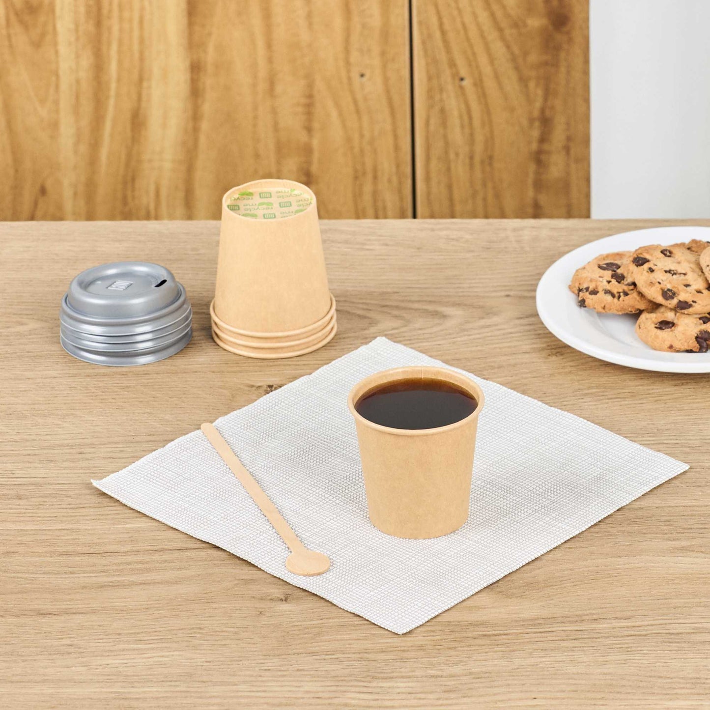 Restpresso 4 oz Natural Unbleached Paper Coffee Cup - Single Wall - 2 1/2" x 2 1/2" x 2 1/2" - 1000 count box