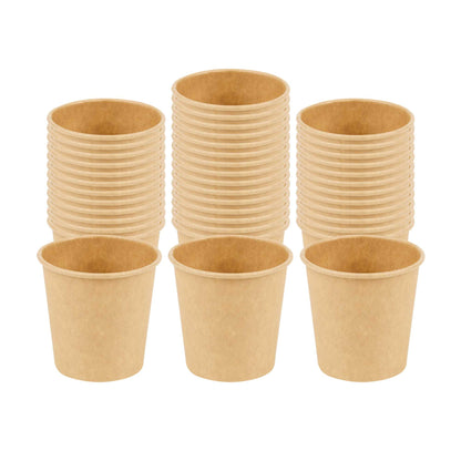 Restpresso 4 oz Natural Paper Unbleached Coffee Cup - Single Wall - 2 1/2" x 2 1/2" x 2 1/2" - 50 count box