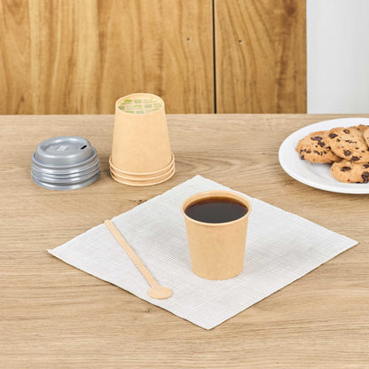 Restpresso 4 oz Natural Paper Unbleached Coffee Cup - Single Wall - 2 1/2" x 2 1/2" x 2 1/2" - 50 count box