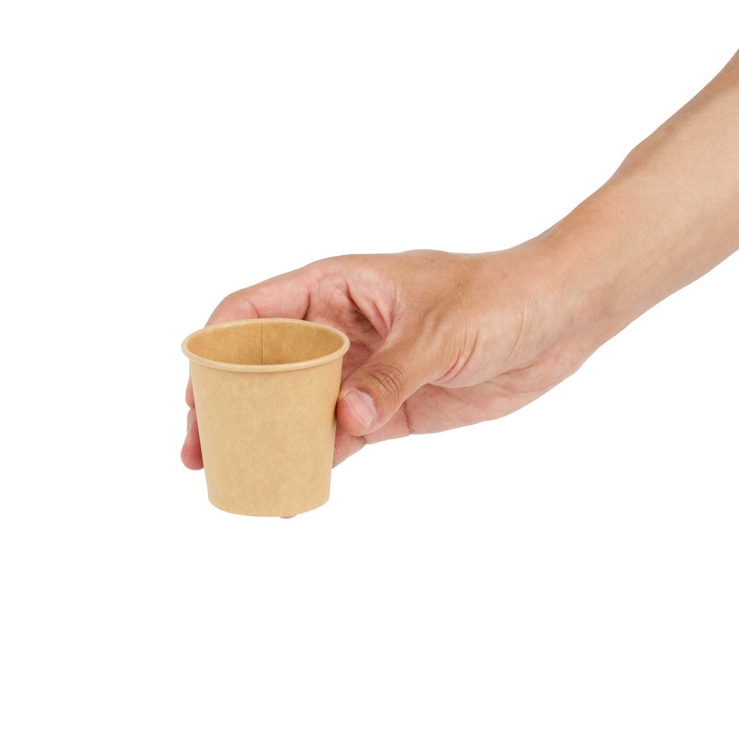 Restpresso 4 oz Natural Paper Unbleached Coffee Cup - Single Wall - 2 1/2" x 2 1/2" x 2 1/2" - 50 count box