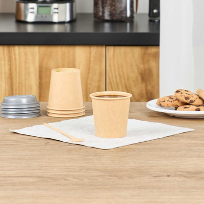 Restpresso 4 oz Natural Paper Unbleached Coffee Cup - Single Wall - 2 1/2" x 2 1/2" x 2 1/2" - 50 count box