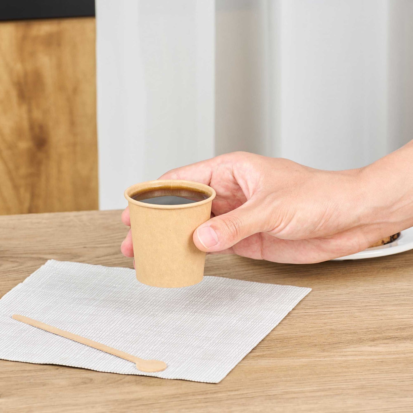 Restpresso 4 oz Natural Paper Unbleached Coffee Cup - Single Wall - 2 1/2" x 2 1/2" x 2 1/2" - 50 count box