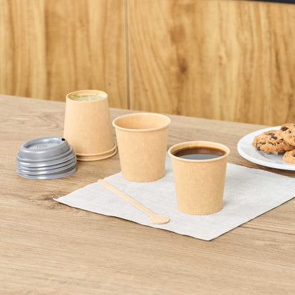 Restpresso 4 oz Natural Unbleached Paper Coffee Cup - Single Wall - 2 1/2" x 2 1/2" x 2 1/2" - 1000 count box